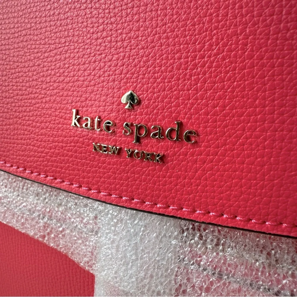 Kate Spade Kristi Medium Flap Leather Backpack in Bright Pink Peppe KA695